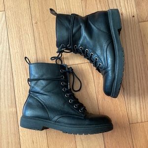 Faux leather combat boots size 7